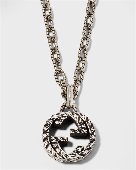 gucci interlocking g pendant|gucci necklace with heart pendant.